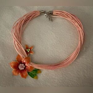 Multi strand floral necklace